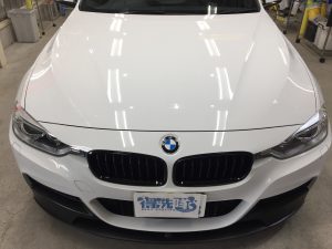 BMW3ツーリング・ハイドロフィニッシュ施工後のボンネット正面